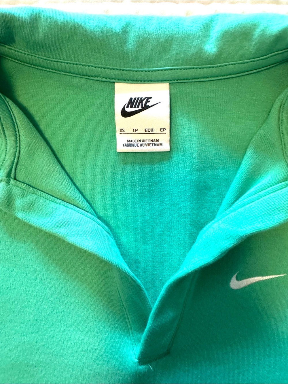Nike Green Cropped Polo Top with Swoosh - Picture 5 of 6